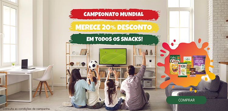 Campanha World Fifa 2022 - 20% desconto snacks mobile