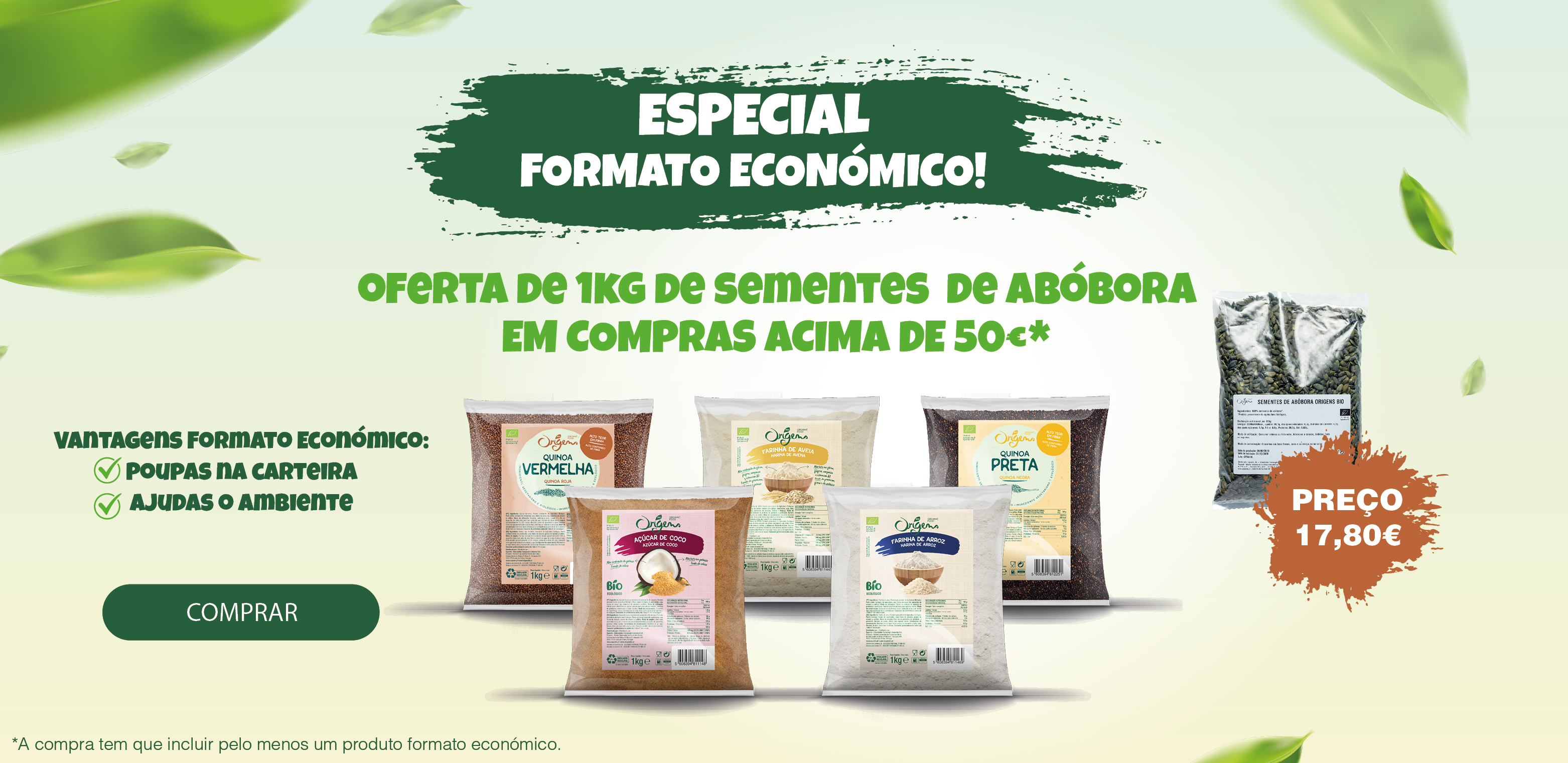Campanha Formato Económico - oferta sementes abobora kg