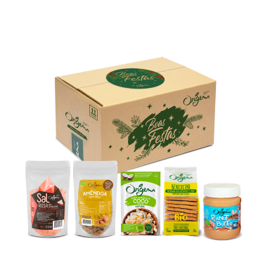 cabaz de natal composto por produtos biológicos