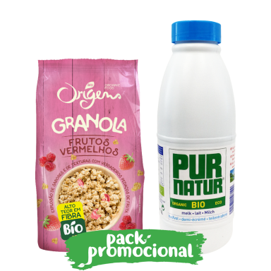 Granola de Frutos Vermelhos e Leite Pur Natur Meio Gordo