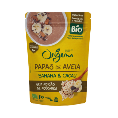 Papas de aveia banana cacau Origens Bio