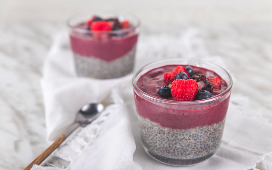 Pudim com Sementes de Chia Biológicas