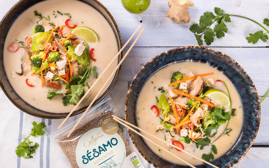 Receita com sementes de sésamo