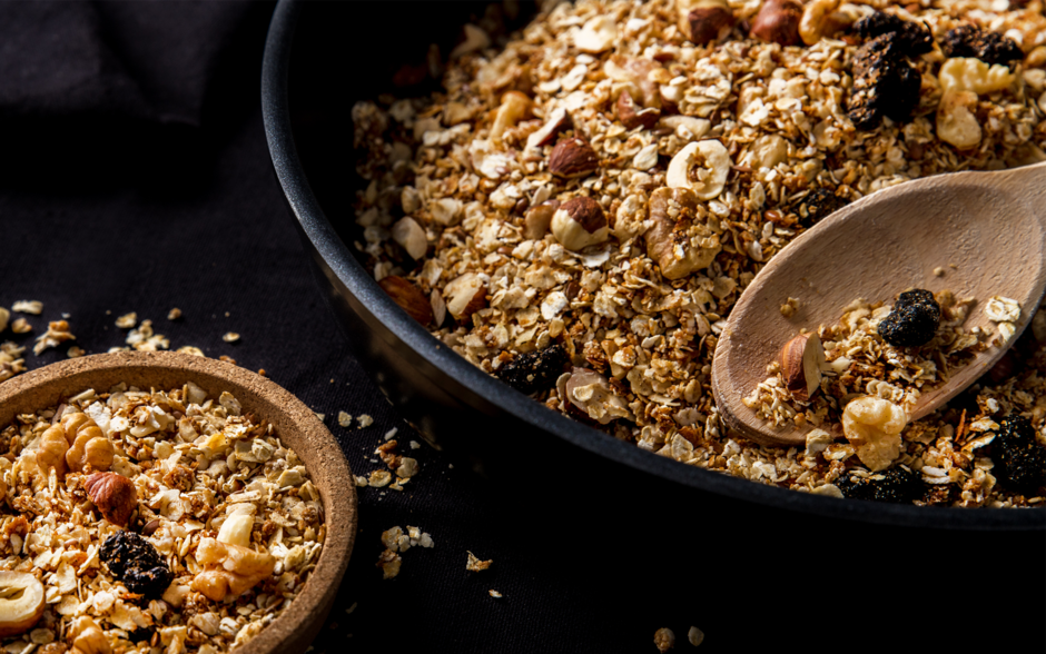 Apresentação de receita com noz biolóigica