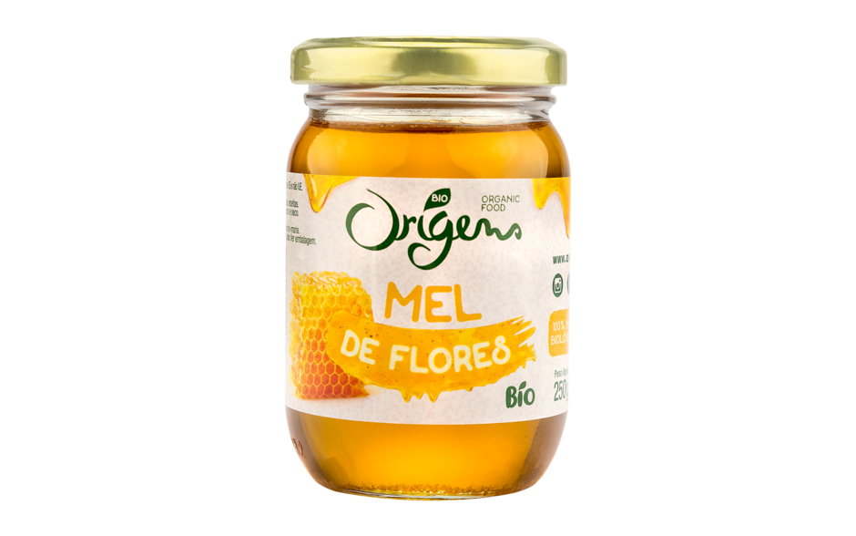 Mel Biológico de flores em frasco de 250 ml