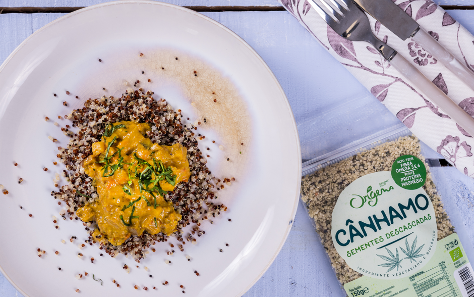 Receita com embalagem de sementes de cânhamo