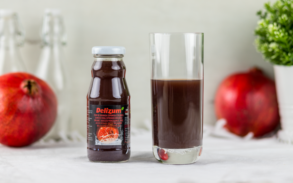 Apresentação de Sumo de Romã Biológico