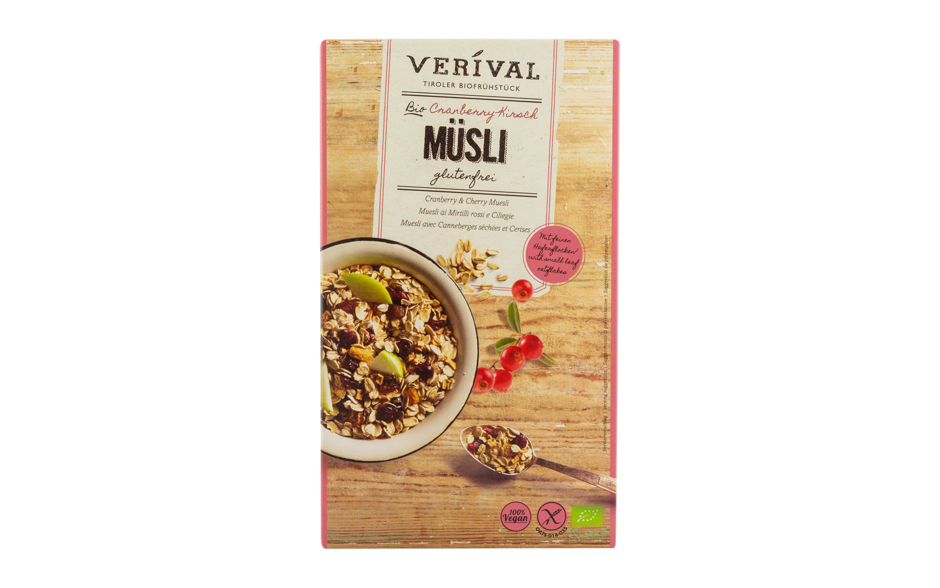 Muesli com Arandos e Cereja em embalagem de 300g 