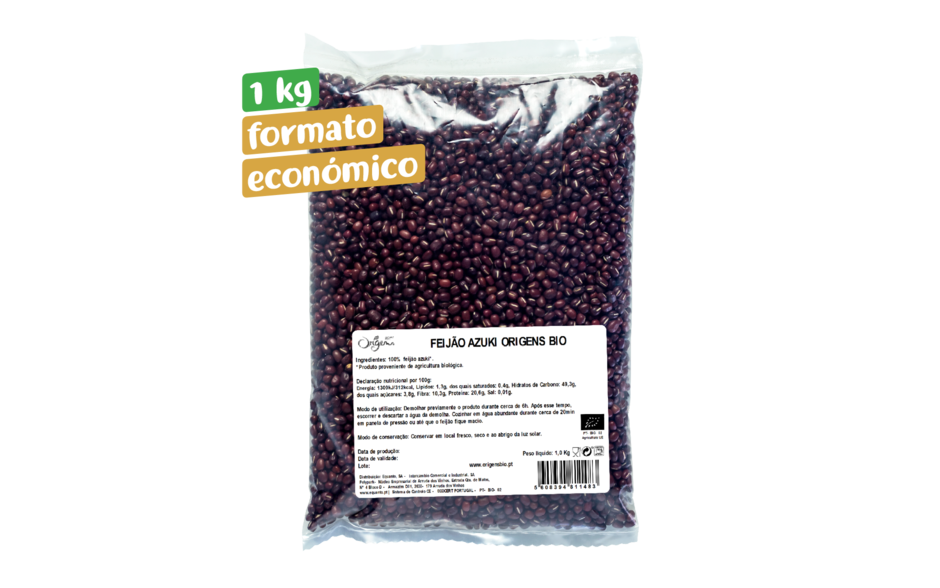 Formato Económico Feijão Azuki 1kg Origens Bio