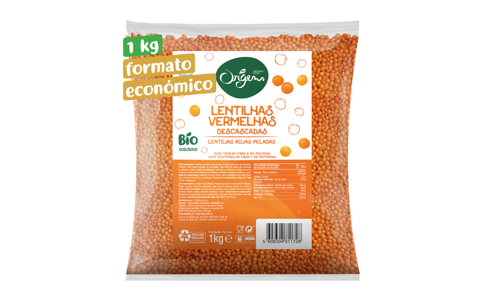 Formato Económico Lentilhas Vermelhas Descascadas 1 kg Origens Bio - site