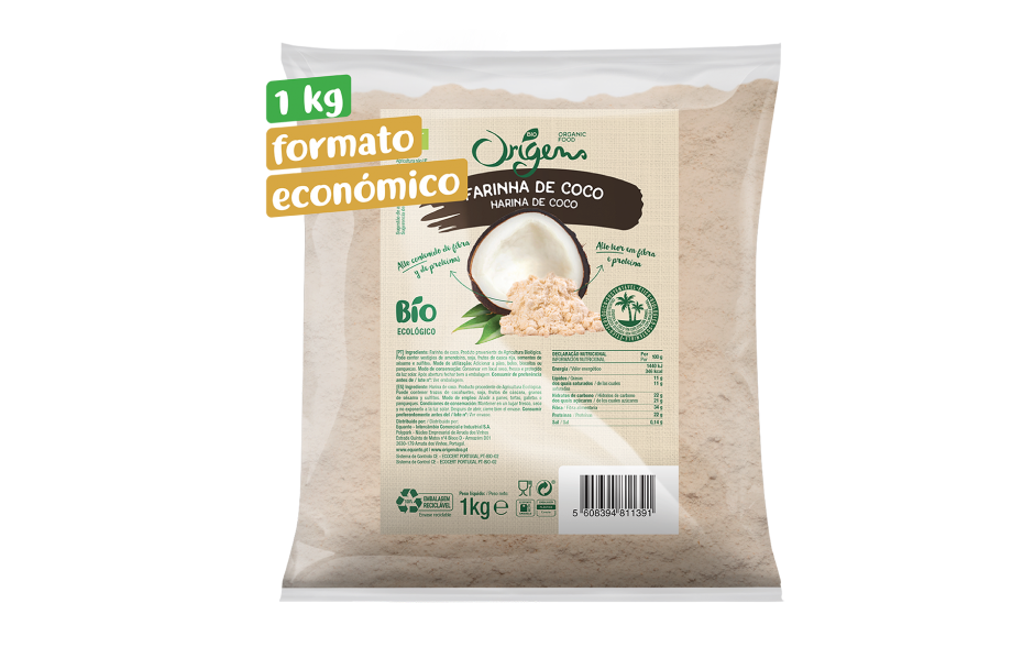 Formato Económico Farinha de Coco biologica Kg Origens Bio - site