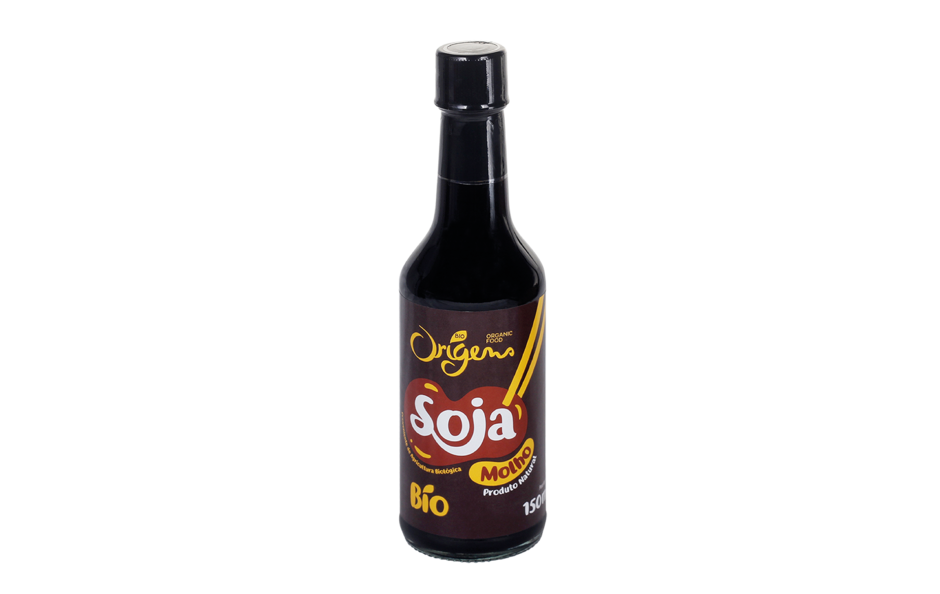 Molho de soja biológico Origens Bio em frasco de vidro