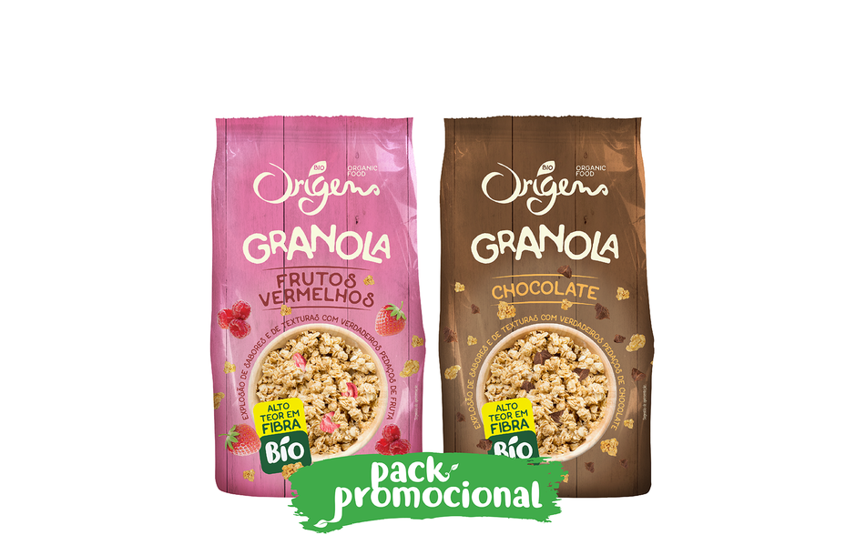 Pack Promocional Granolas de Chocolate e Frutos Vermelhos