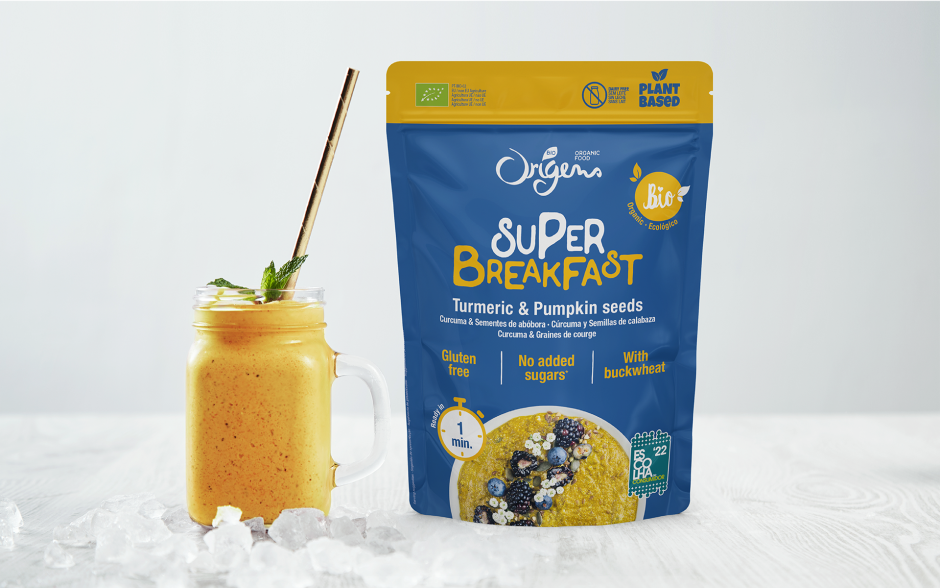 Super Pequeno Almoço Instantâneo Curcuma e Abóbora 300g s/glúten