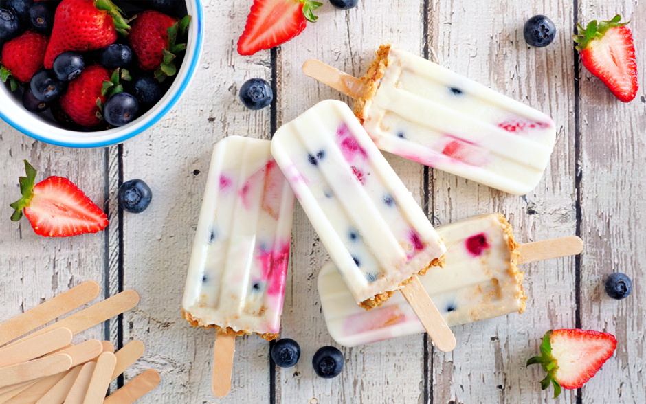 Gelado de fruta com leite de coco