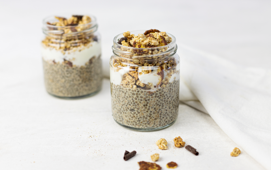 Pudim de Chia com Granola