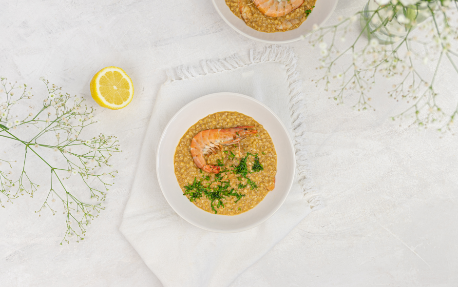 Risotto de trigo sarraceno com camarão e leite de coco 2 