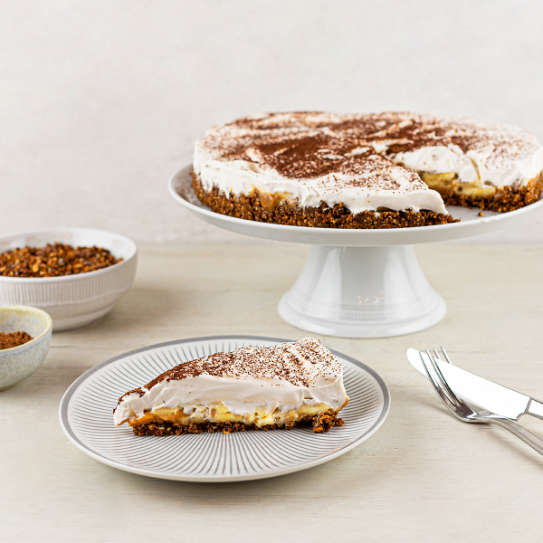 Tarte de Banoffee com Granola Proteica de Chocolate squared