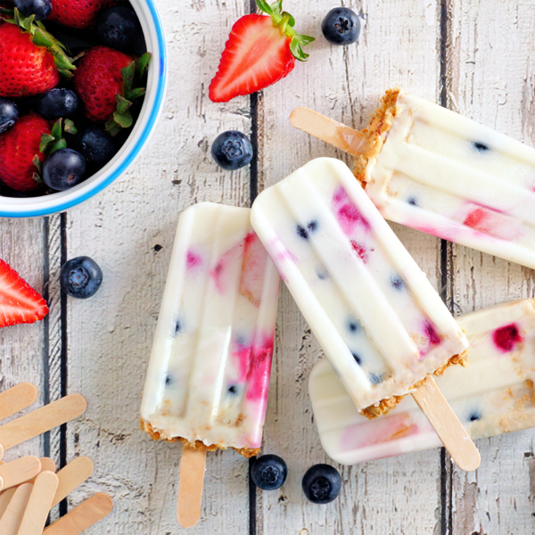 Gelado de fruta com leite de coco