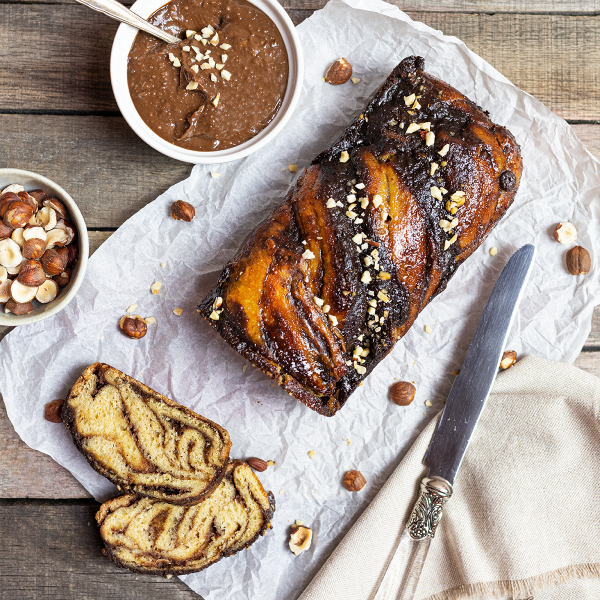 Babka de Creme de Cacau e Avelãs