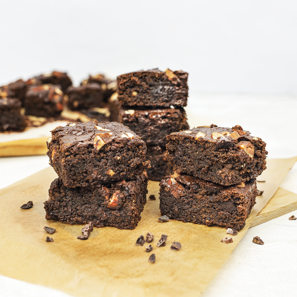 Brownie de banana e chocolate squared