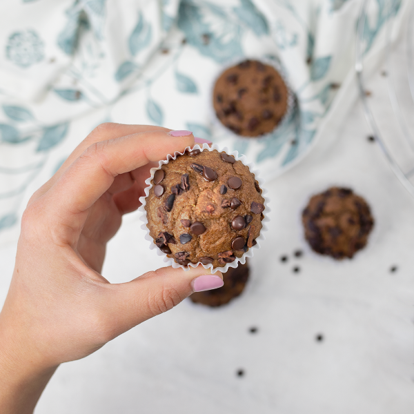 Muffins de Banana, Cacau e Aveia Squared 