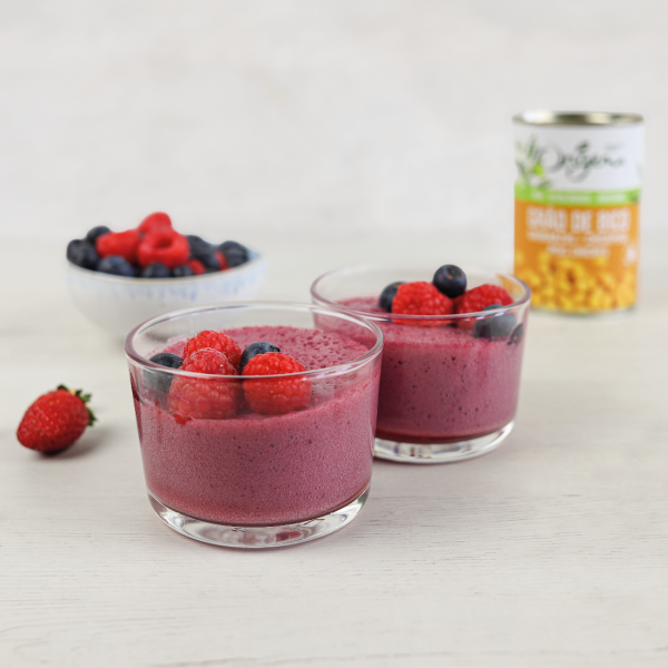 Mousse de Frutos Vermelhos com Aquafaba