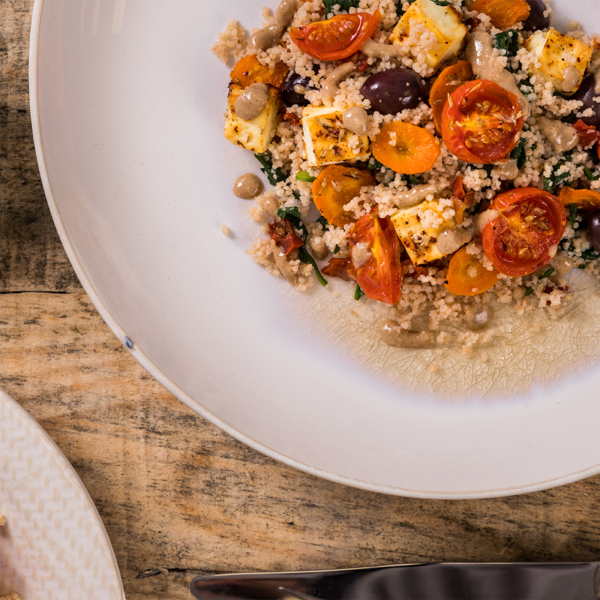 salada tahine de feta assado