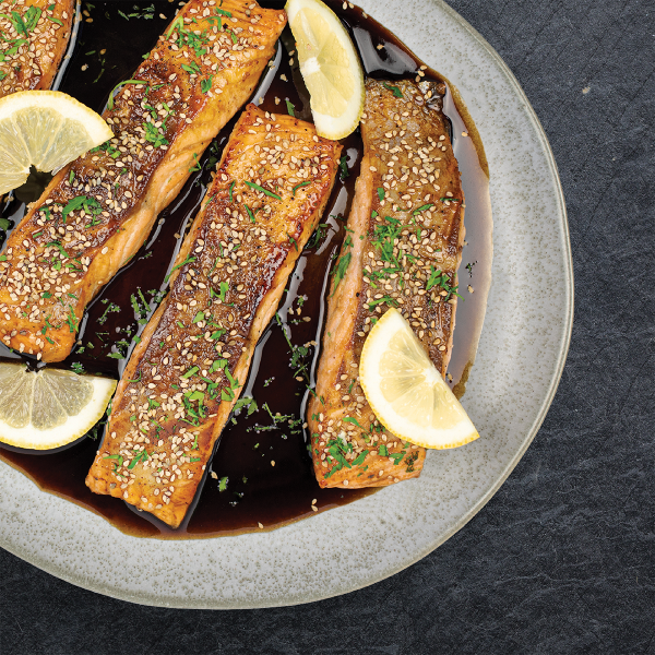 Salmão com glace de mel, soja e limão Squared 