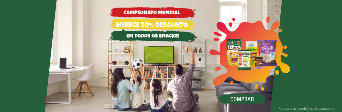 Campanha World Fifa 2022 - 20% desconto snacks site